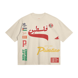 Palestine Collegiate Embroidered and Printed Premium Quality Boxy Tee