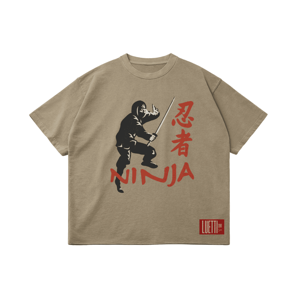 Nostalgic Ninja Premium Quality Raw Hem Oversized Tee