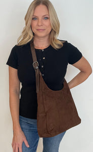 Sully Suede Hobo Bag-Brown - Wear with style