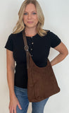 Sully Suede Hobo Bag-Brown - Wear with style