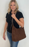 Sully Suede Hobo Bag-Brown - Wear with style