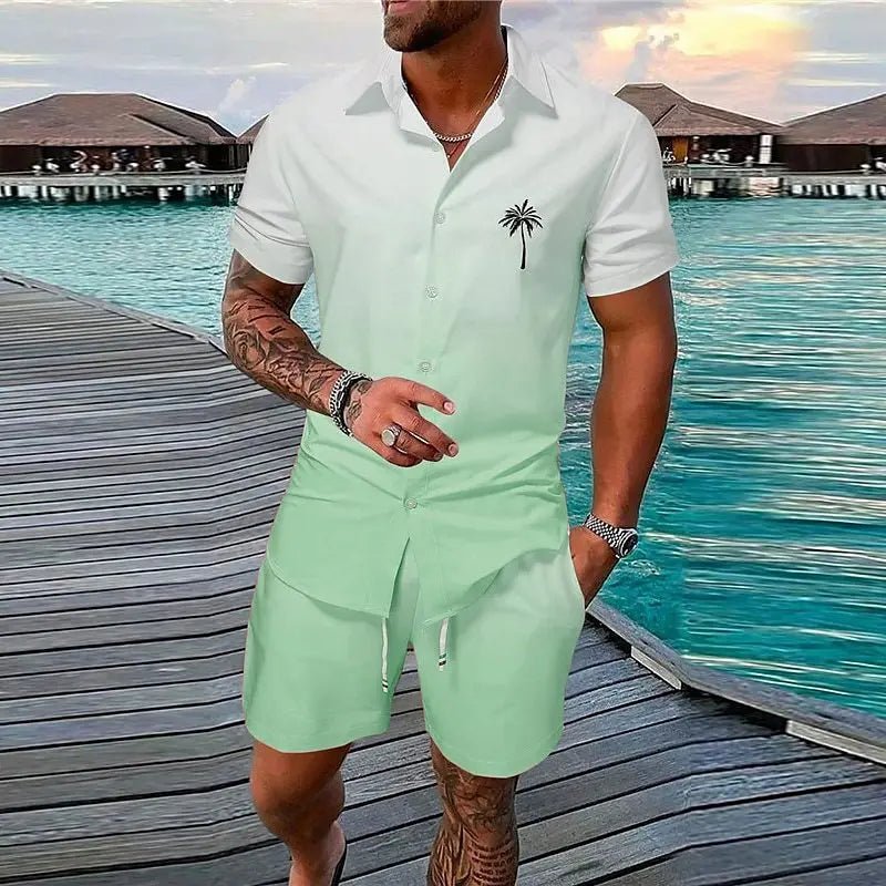 Summer Beach Party Men's Casual Outdoor Beach Shorts Set - Wear with style