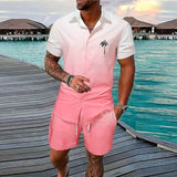 Summer Beach Party Men's Casual Outdoor Beach Shorts Set - Wear with style