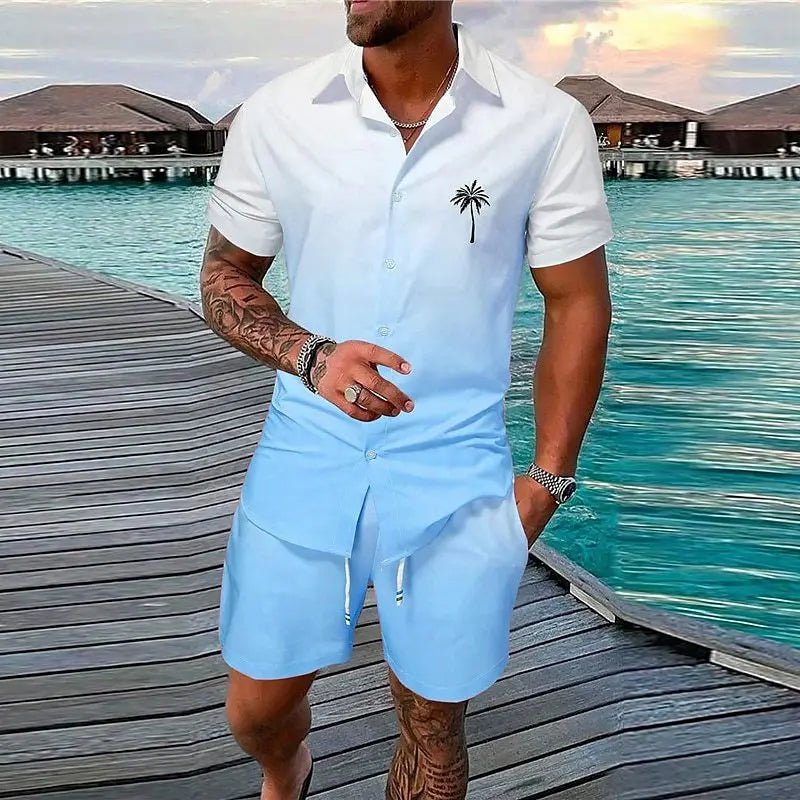 Summer Beach Party Men's Casual Outdoor Beach Shorts Set - Wear with style