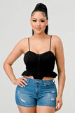 SUPER SOFT SCUBA SIDE FRILLED CAMI BODYSUIT - Wear with style