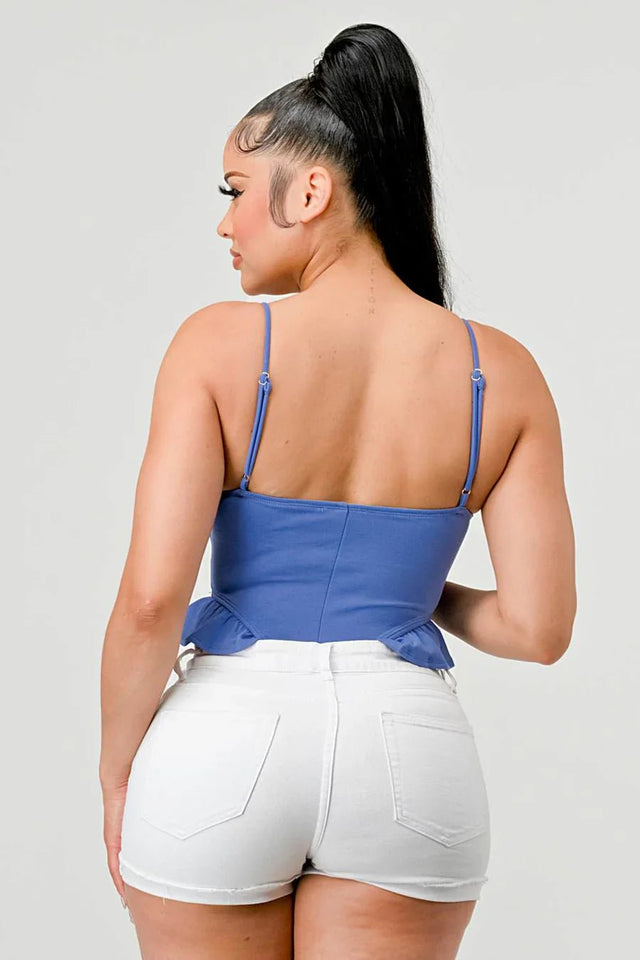 SUPER SOFT SCUBA SIDE FRILLED CAMI BODYSUIT - Wear with style