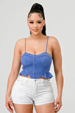 SUPER SOFT SCUBA SIDE FRILLED CAMI BODYSUIT - Wear with style