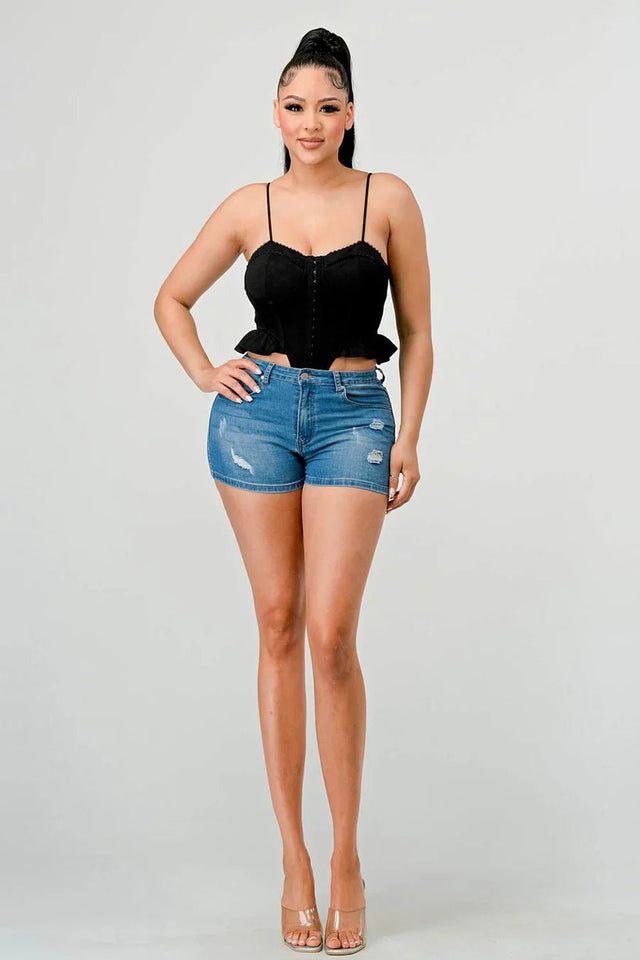 SUPER SOFT SCUBA SIDE FRILLED CAMI BODYSUIT - Wear with style