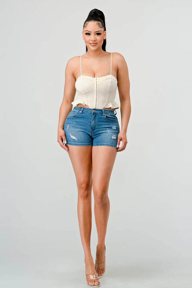 SUPER SOFT SCUBA SIDE FRILLED CAMI BODYSUIT - Wear with style