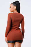 SWEATER KNIT RUCHED LONG SLEEVES TOP - Wear with style