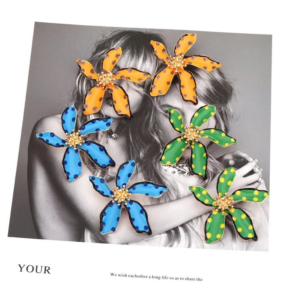 Sweet Big Flower Stud Earrings - Wear with style