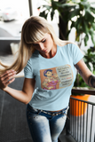 Vintage Tattooed Pin Up Pink Starburst Slim Fit Graphic Tee