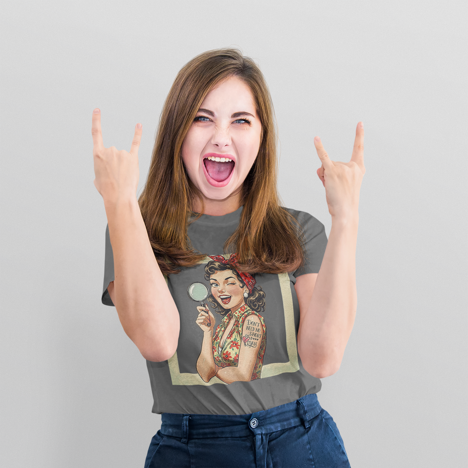 Vintage Short Man Pin Up Slim Fit Graphic Tee