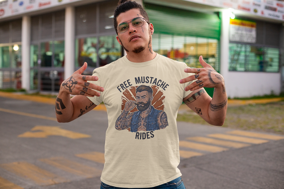Free Mustache Rides Graphic Tee