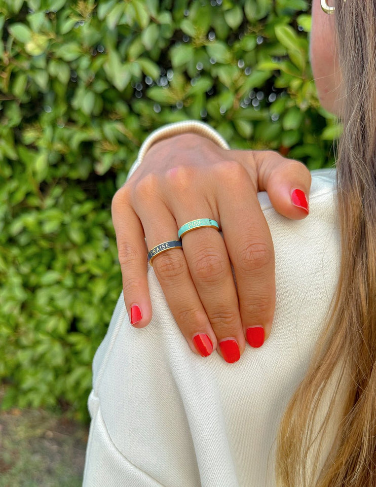 Teal Enamel Purpose Ring - Wear with style