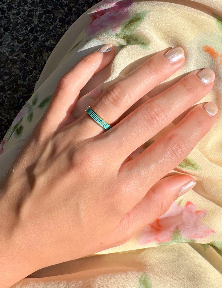 Teal Enamel Purpose Ring - Wear with style