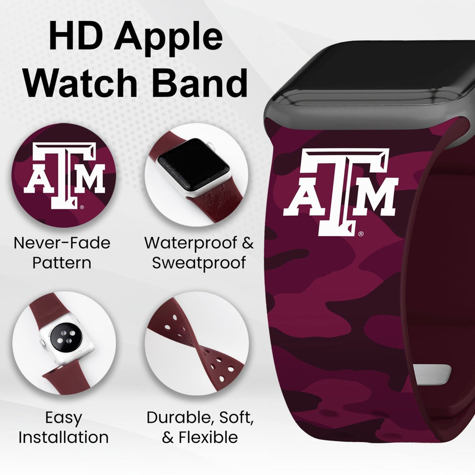 Texas A&M Aggies HD Apple Watch Band - Wear with style