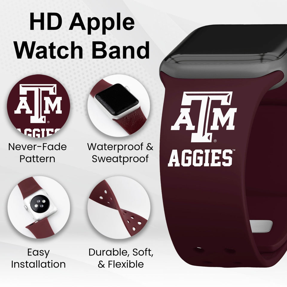 Texas A&M Aggies HD Apple Watch Band - Wear with style