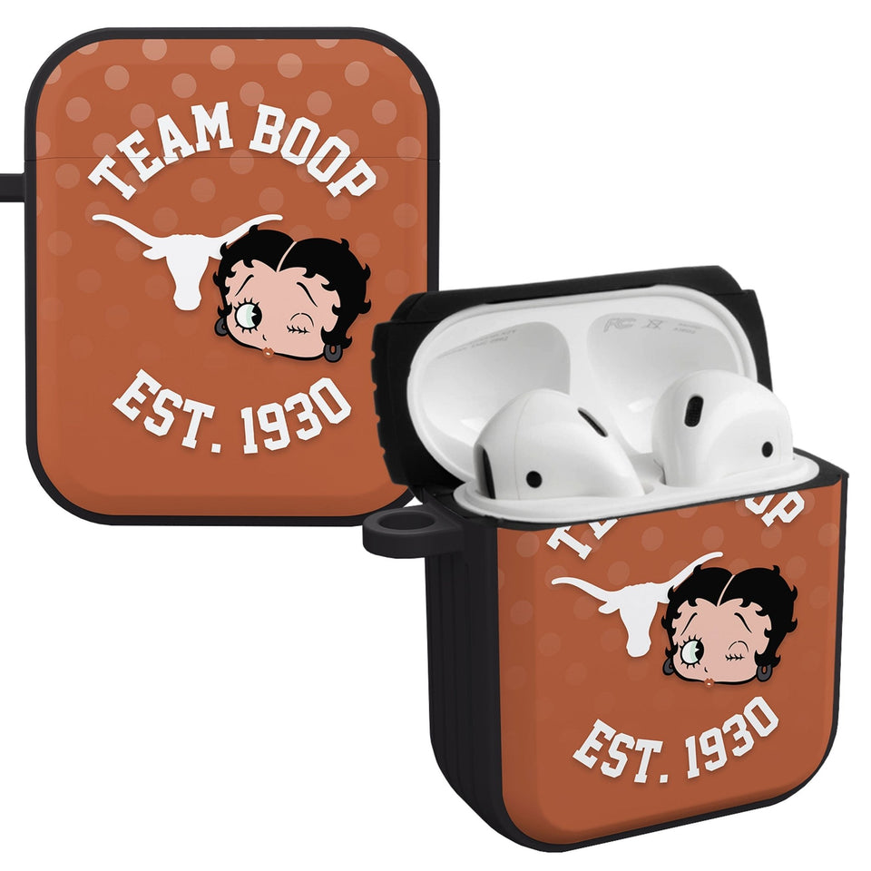 Texas Longhorns X Betty Boop HDX Apple AirPods Gen 1 & 2 Case Cover - Wear with style