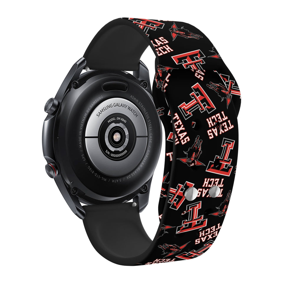 Texas Tech Red Raiders HD Watchband for Samsung, Garmin, Fossil, and More for Samsung, Garmin, Fossil, and More - Wear with style