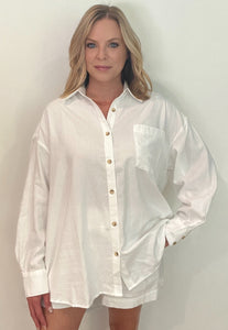 Trail Cotton Button Down-Off White - Wear with style