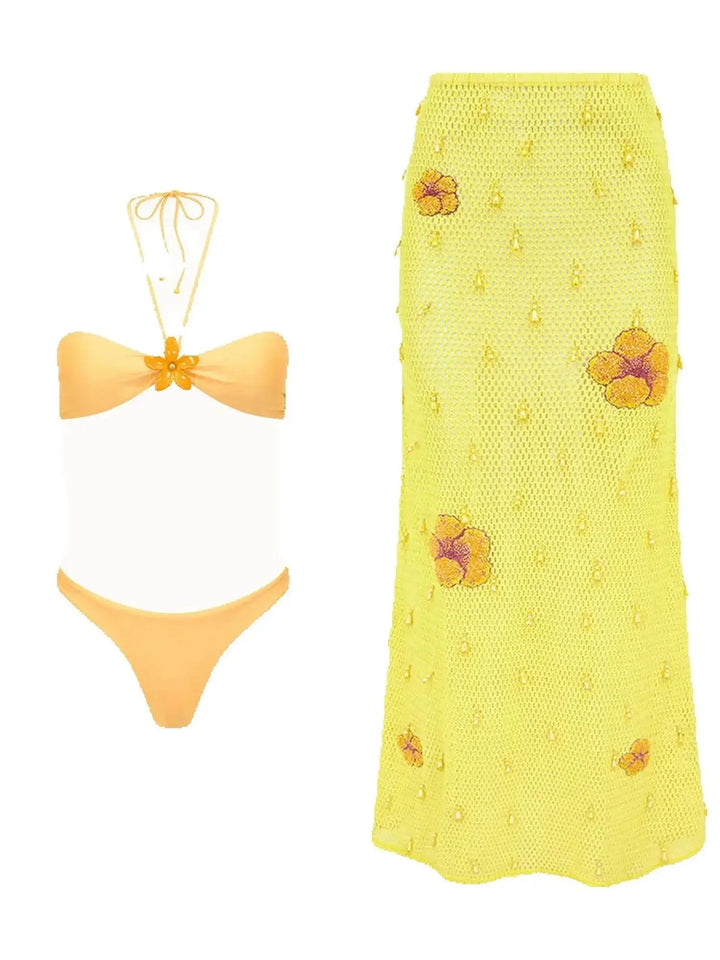 Tropical sally three piece Swimsuit - Wear with style
