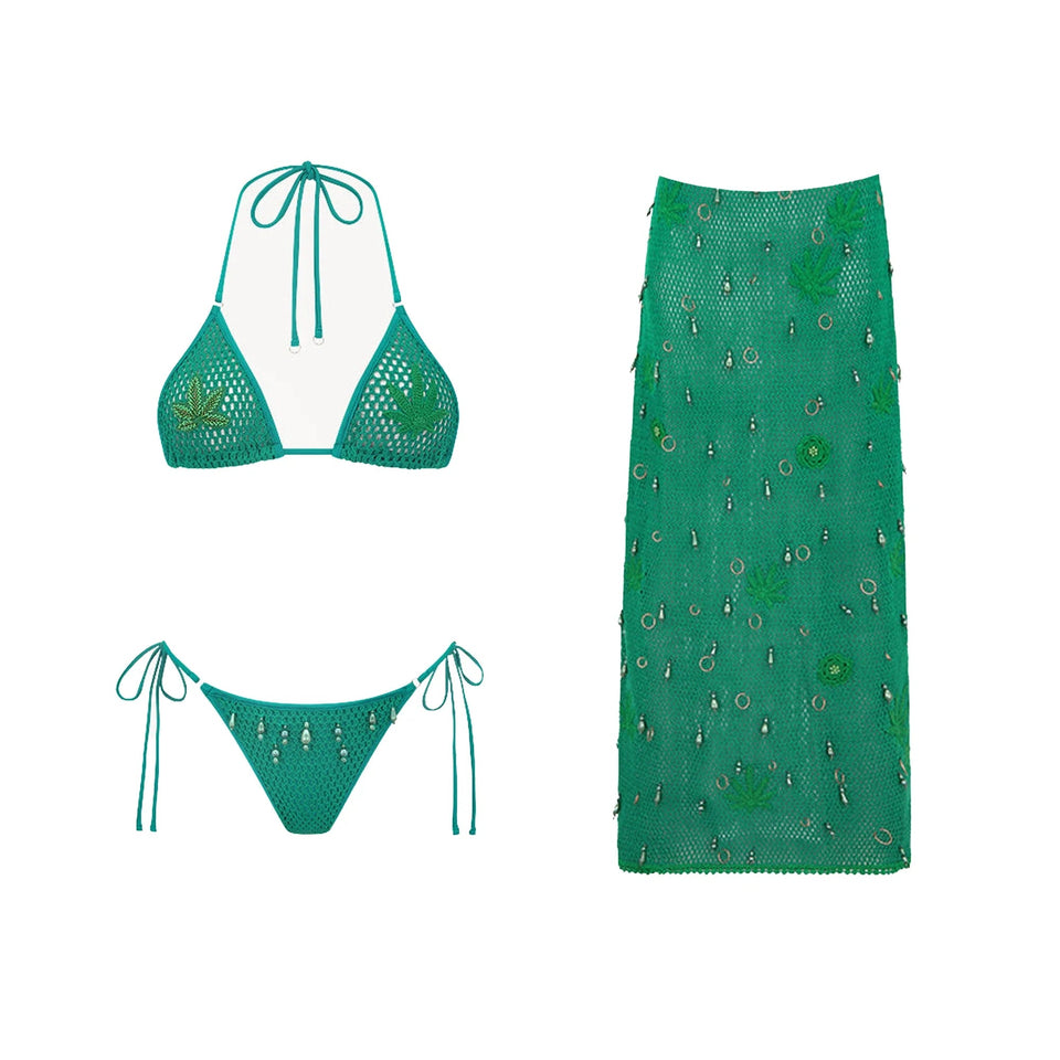 Tropical sally three piece Swimsuit - Wear with style