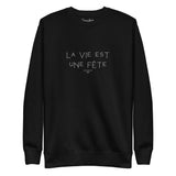 LIFE IS A PARTY • EMBROIDERED PULLOVER
