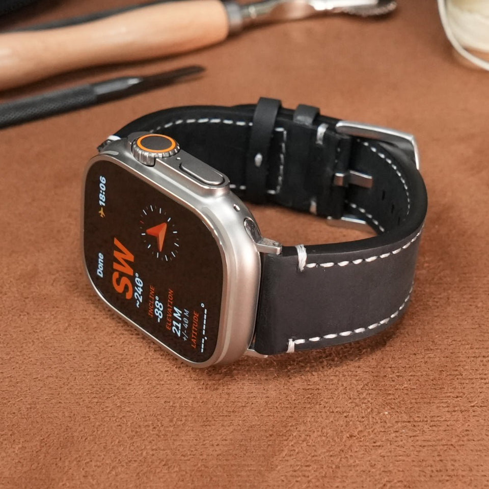 Universal Vintage Leather Band – 20 - 26mm for Apple Watch & Traditional Watches – Italian Cowhide - Wear with style