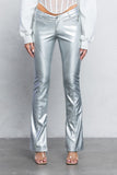 V - Cut Pleather Boot - Cut Pants | Low Rise Trendy Zipper Detail Pants - Wear with style