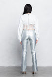 V - Cut Pleather Boot - Cut Pants | Low Rise Trendy Zipper Detail Pants - Wear with style
