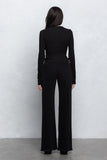 V - Line Folded Detail Destroyed Twill Pants | Raw Hem Street Style - Wear with style