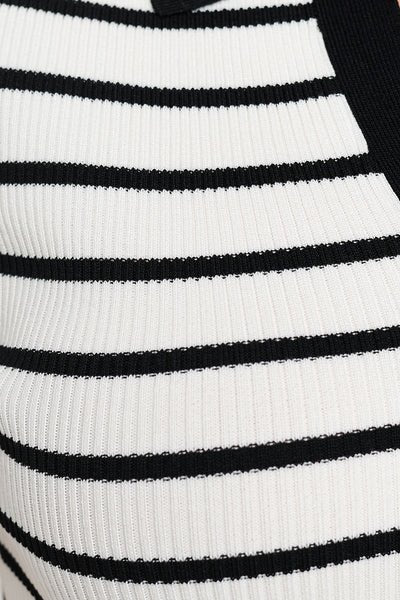 V-Neck Striped Polo Shirt - Wear with style