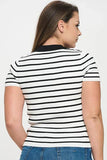V-Neck Striped Polo Shirt - Wear with style