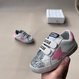 Velcro Pink Star with Silver Glitter Accent - Wear with style