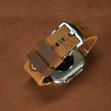 Vintage Distressed Leather Band for Apple Watch Series 10 – 100% Cowhide, One - Piece Hand - Stitched, Patina - Ready - Wear with style