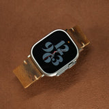 Vintage Distressed Leather Band for Apple Watch Series 10 – 100% Cowhide, One - Piece Hand - Stitched, Patina - Ready - Wear with style
