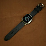Vintage Distressed Leather Band for Apple Watch Series 10 – 100% Cowhide, One - Piece Hand - Stitched, Patina - Ready - Wear with style