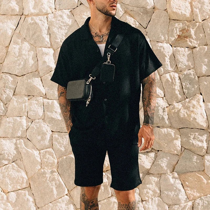 Vintage ShortsTwo Piece Men's Summer Beach Style set - Wear with style