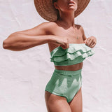 Vintage Striped Ruffled two piece swimsuit - Wear with style