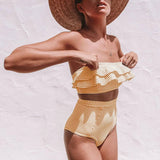 Vintage Striped Ruffled two piece swimsuit - Wear with style