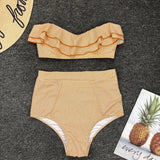 Vintage Striped Ruffled two piece swimsuit - Wear with style