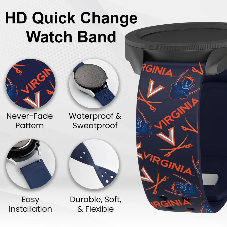 Virginia Cavaliers HD Watchband for Samsung, Garmin, Fossil, and More for Samsung, Garmin, Fossil, and More - Wear with style