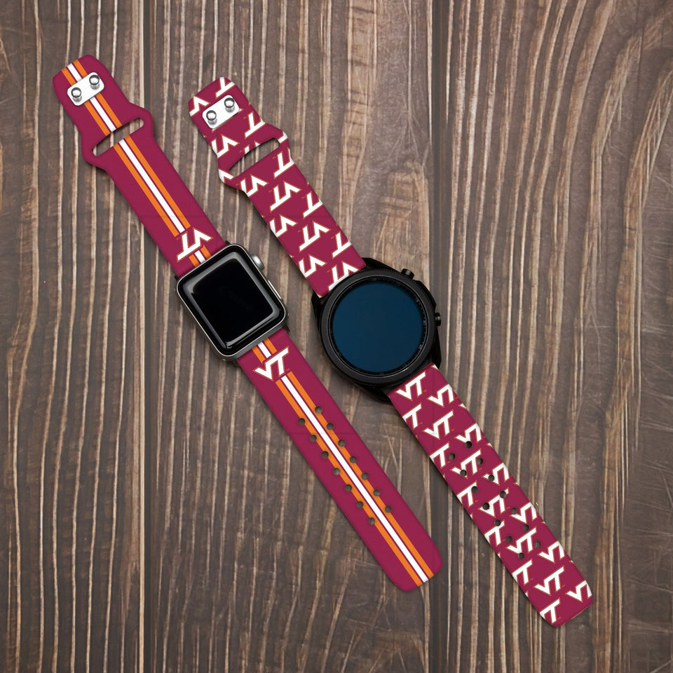 Virginia Tech Hokies HD Watchband for Samsung, Garmin, Fossil, and More for Samsung, Garmin, Fossil, and More - Wear with style