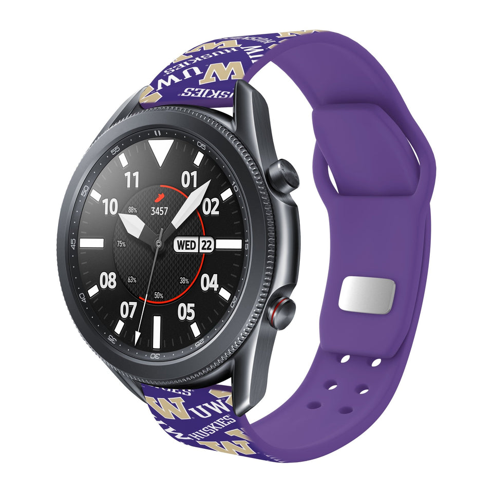 Washington Huskies HD Watchband for Samsung, Garmin, Fossil, and More for Samsung, Garmin, Fossil, and More - Wear with style