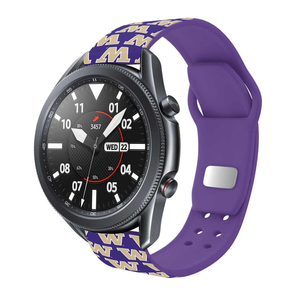 Washington Huskies HD Watchband for Samsung, Garmin, Fossil, and More for Samsung, Garmin, Fossil, and More - Wear with style