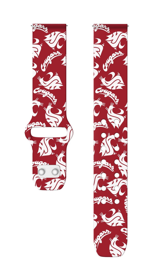Washington State Cougars HD Watchband for Samsung, Garmin, Fossil, and More for Samsung, Garmin, Fossil, and More - Wear with style