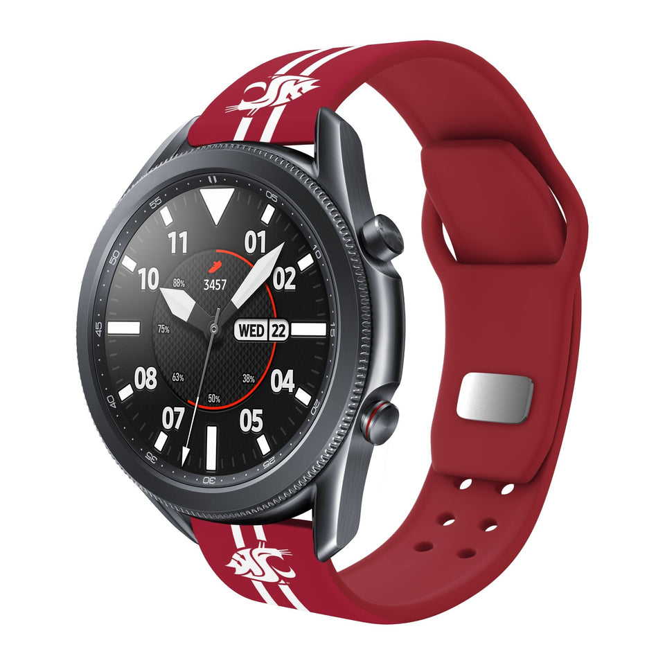 Washington State Cougars HD Watchband for Samsung, Garmin, Fossil, and More for Samsung, Garmin, Fossil, and More - Wear with style