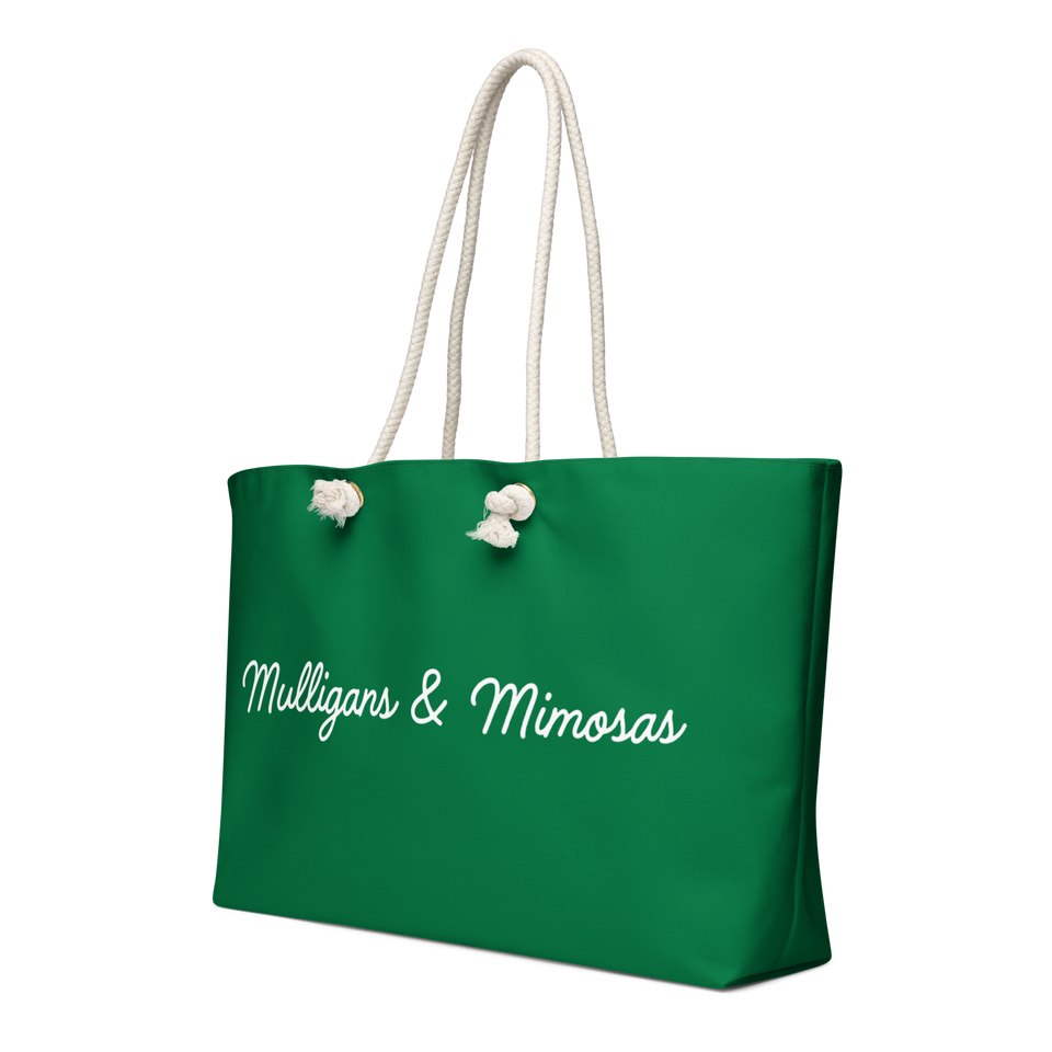Mulligans & Mimosas Kelly Green Golf Tote Bag