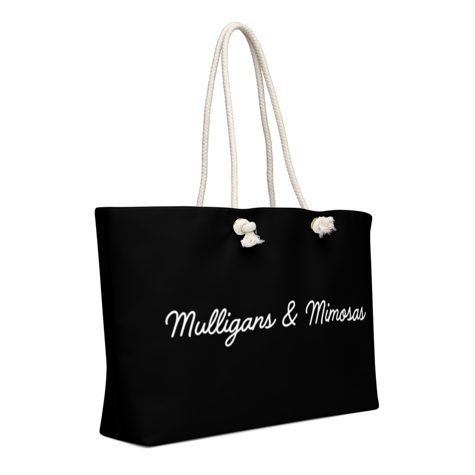 Mulligans & Mimosas Black Golf Tote Bag